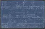 Blueprint of George Eastman's carriage house and greenhouses