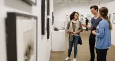 Staff leading a gallery tour