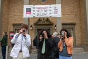 Attendees with cameras at the 2025 Nitrate Picture Show