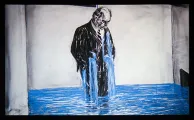 William Kentridge (South African, b. 1955). Stereoscope, 1999. From the series Drawings for Projection. Frame enlargement from a 16mm acetate print. George Eastman Museum, gift of the artist.