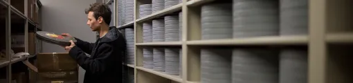 Staff in moving image vault