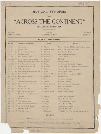 music cue sheet digitization project george eastman museum who designed the cue sheets used by accompanists of early films